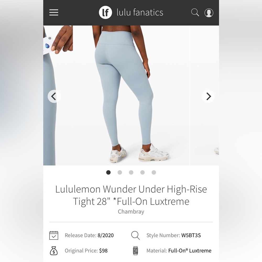 Lululemon Wunder Under High-Rise Tight 28" *Full-On Luxtreme - Picture 6 of 8